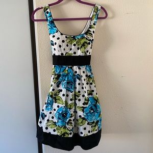 Flowy Floral and Polk a Dot Dress